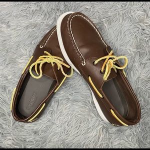 Sperry Top Sider Brown Leather Casual Deck Oxfords US Size 7M